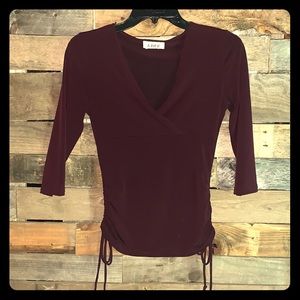 A.Byer plum 3 qtr sleeved blouse